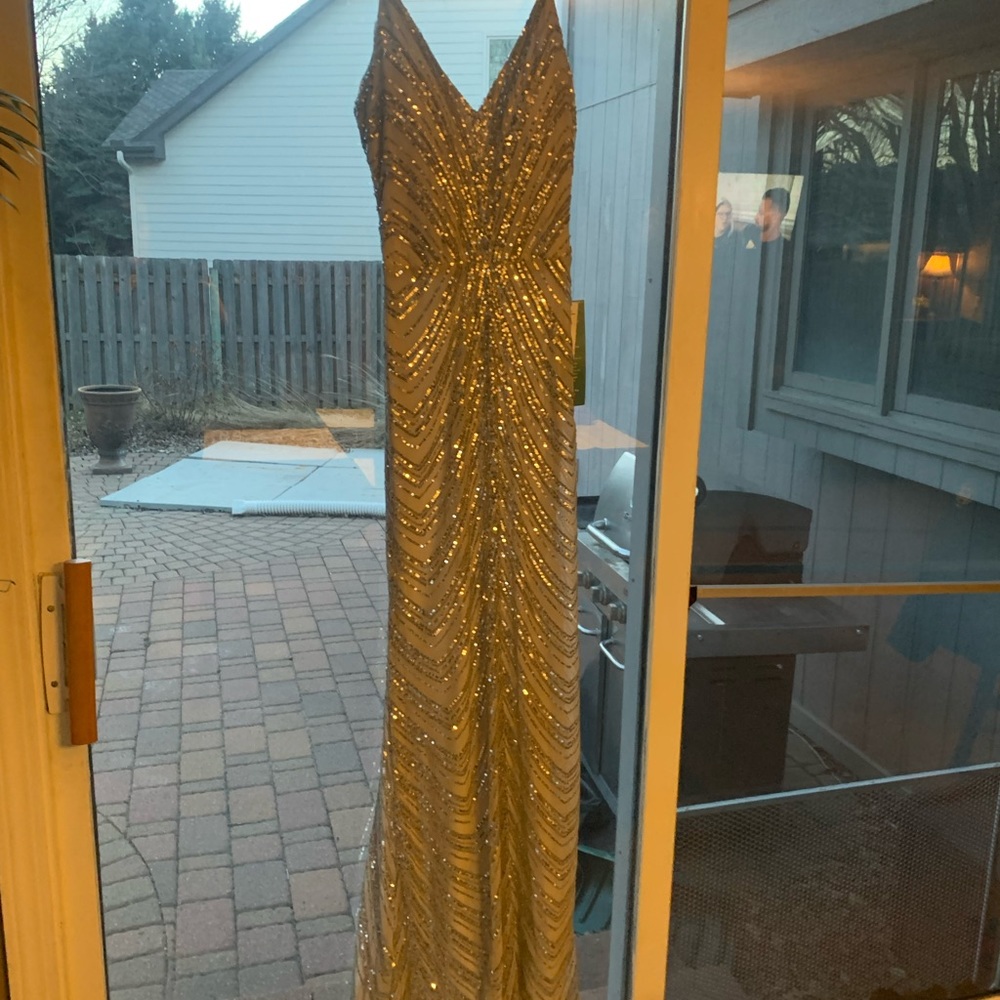 B.Smart Silver Sequin Prom Formal Dress - Picture 8 of 8